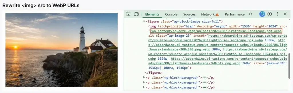 Frontend: replace image's URL